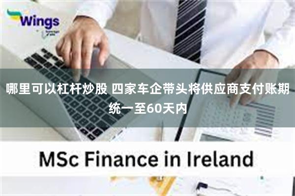 哪里可以杠杆炒股 四家车企带头将供应商支付账期统一至60天内